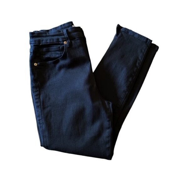 Good American Black Good Waist Side Slit Crop Jeans 10/30 - Picture 1 of 6